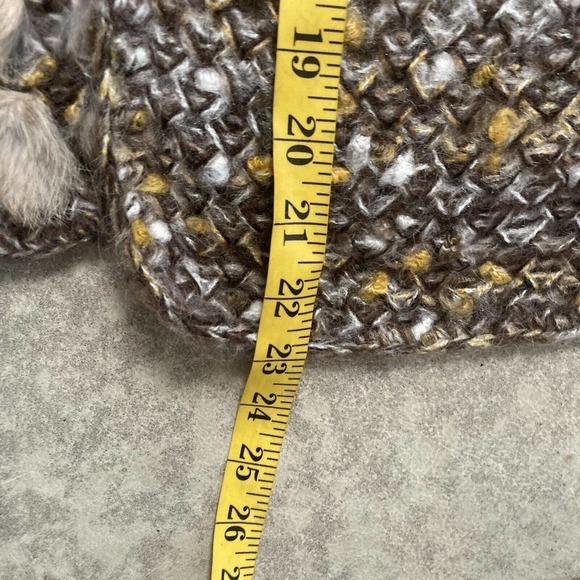 Nancy Bossio Vintage Hand Loomed Fur Wool Cardigan Brown Womens Size S/M - Picture 9 of 13